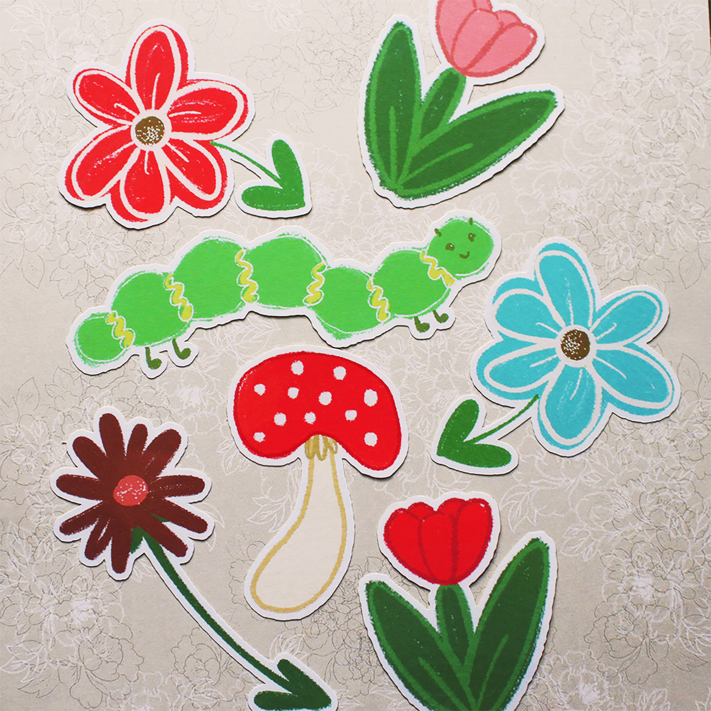 Garden Stickers - Individual Glitter & Laminated