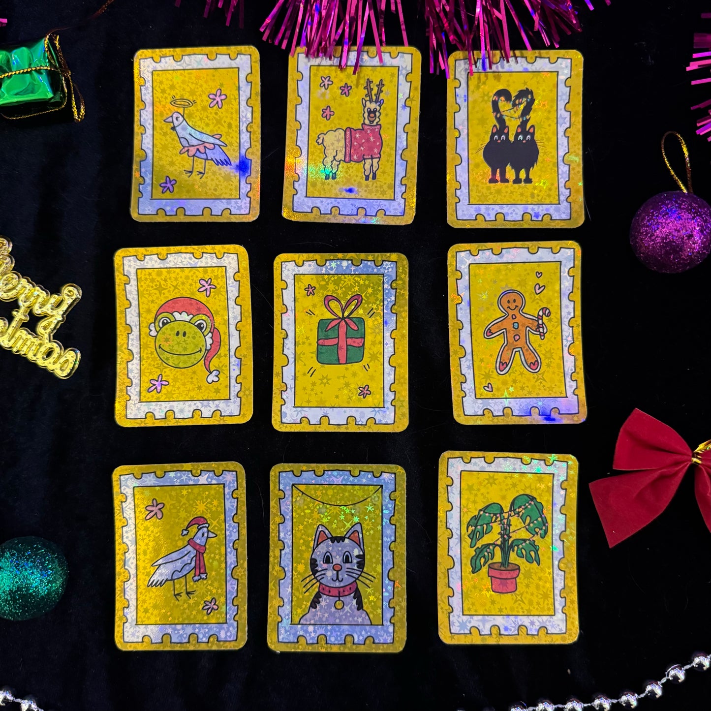 Glitter Christmas Stamp Stickers