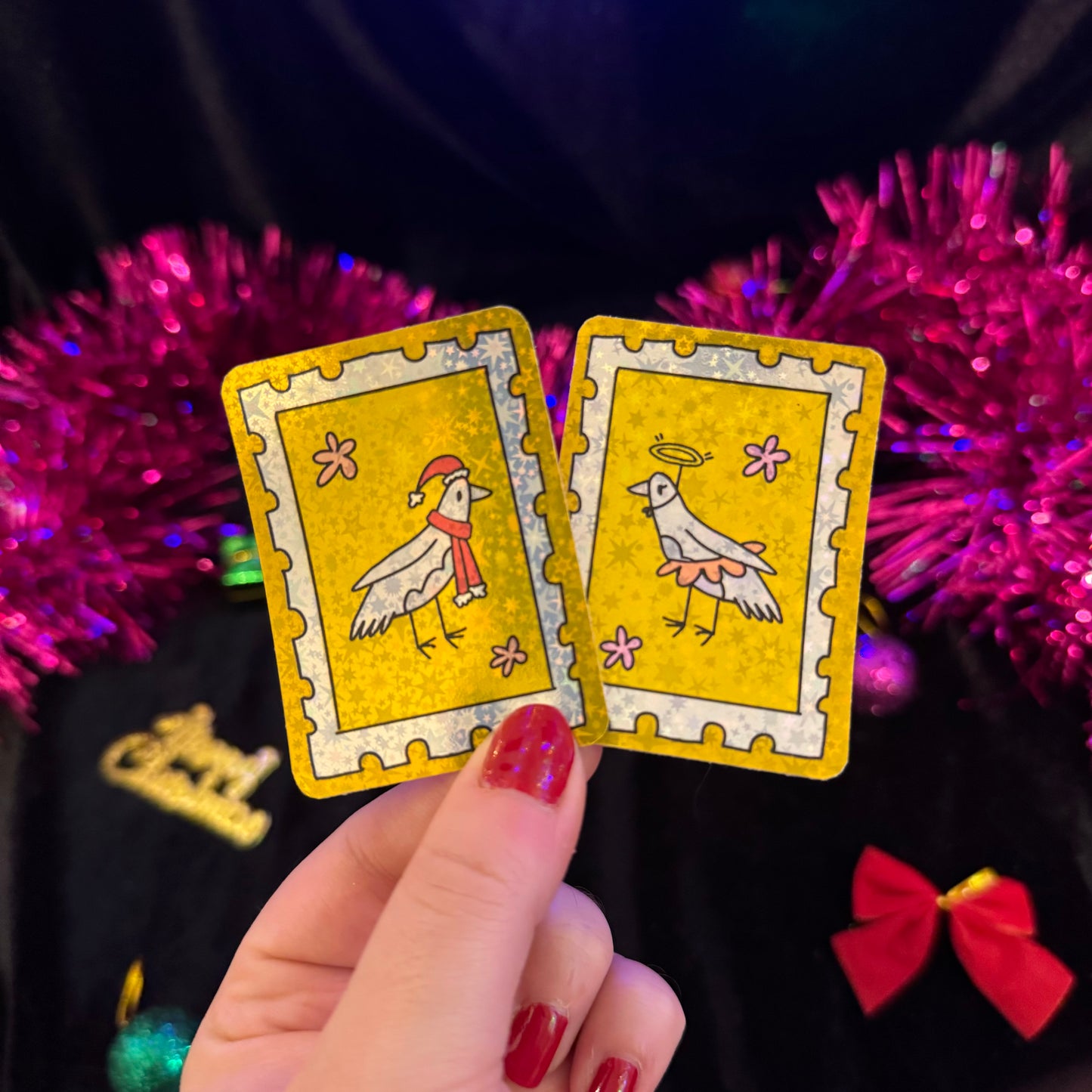 Glitter Christmas Stamp Stickers