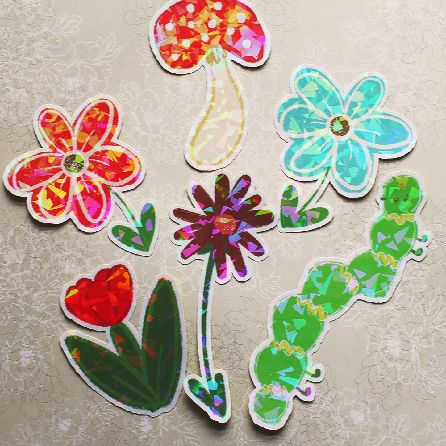 Garden Stickers - Individual Glitter & Laminated